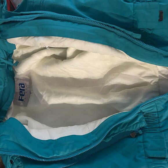 Vintage Fera Skiwear Turquoise One-Piece Ski Suit Sz 8 80s Retro Bright Bold - Picture 11 of 13
